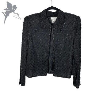 VINTAGE STENAY Diamond Pattern Cropped Beaded Evening Jacket